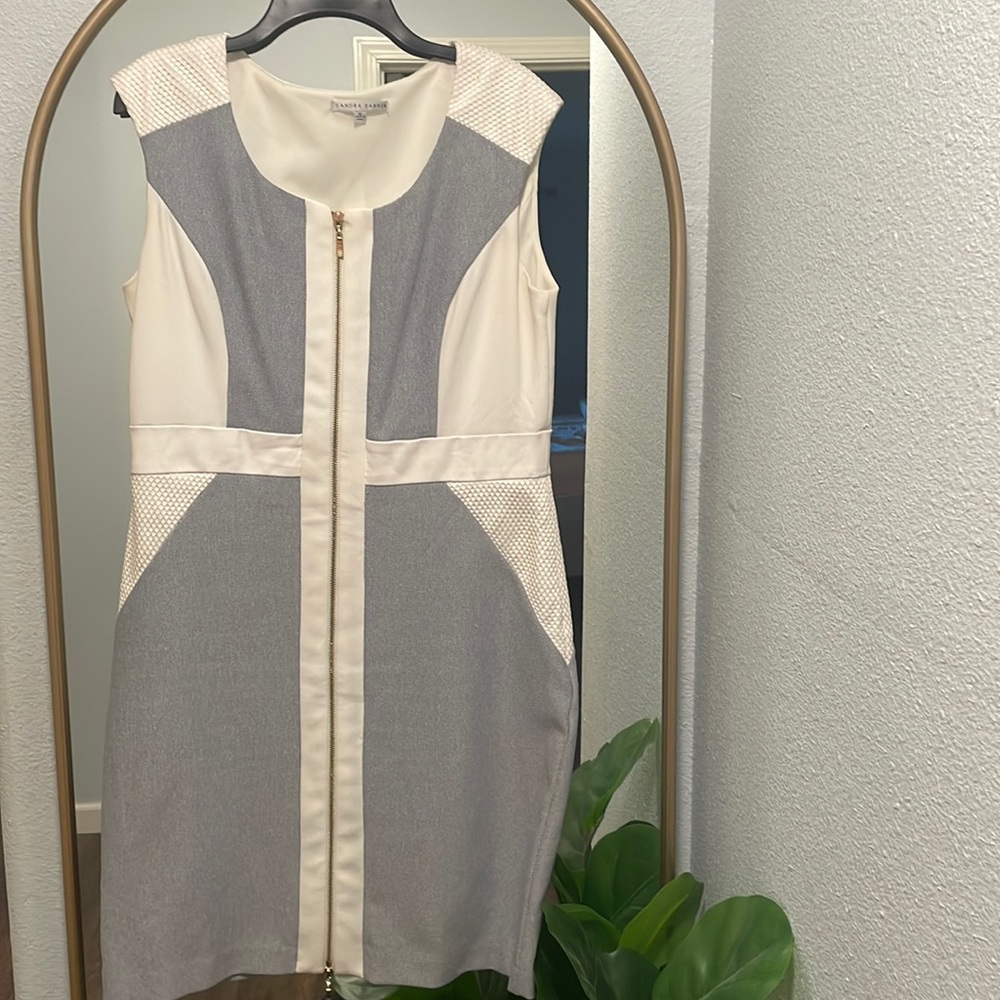 Sandra Darren Dress Blue White Size 12